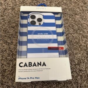 MVMT Cabana Blue & White Striped MagSafe Case for iPhone 14 Pro Max